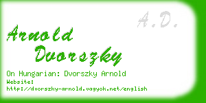 arnold dvorszky business card